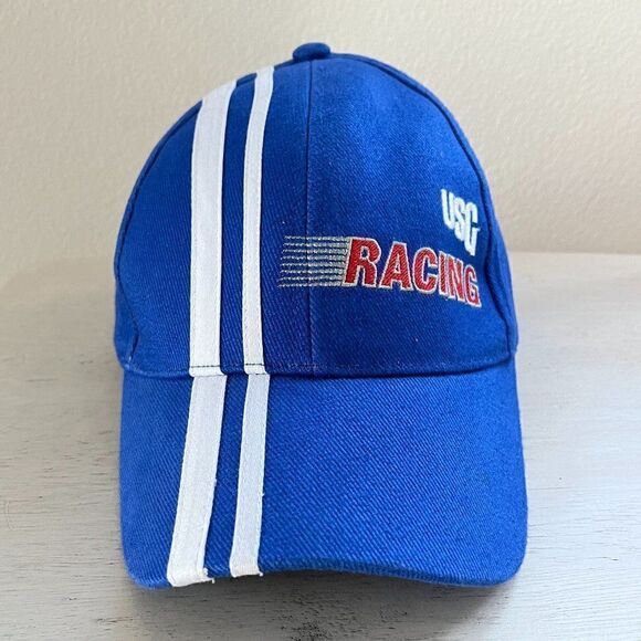 Nascar USG Racing Snapback Hat Cap Dad Men Gift Blue White Stripe - Picture 1 of 12